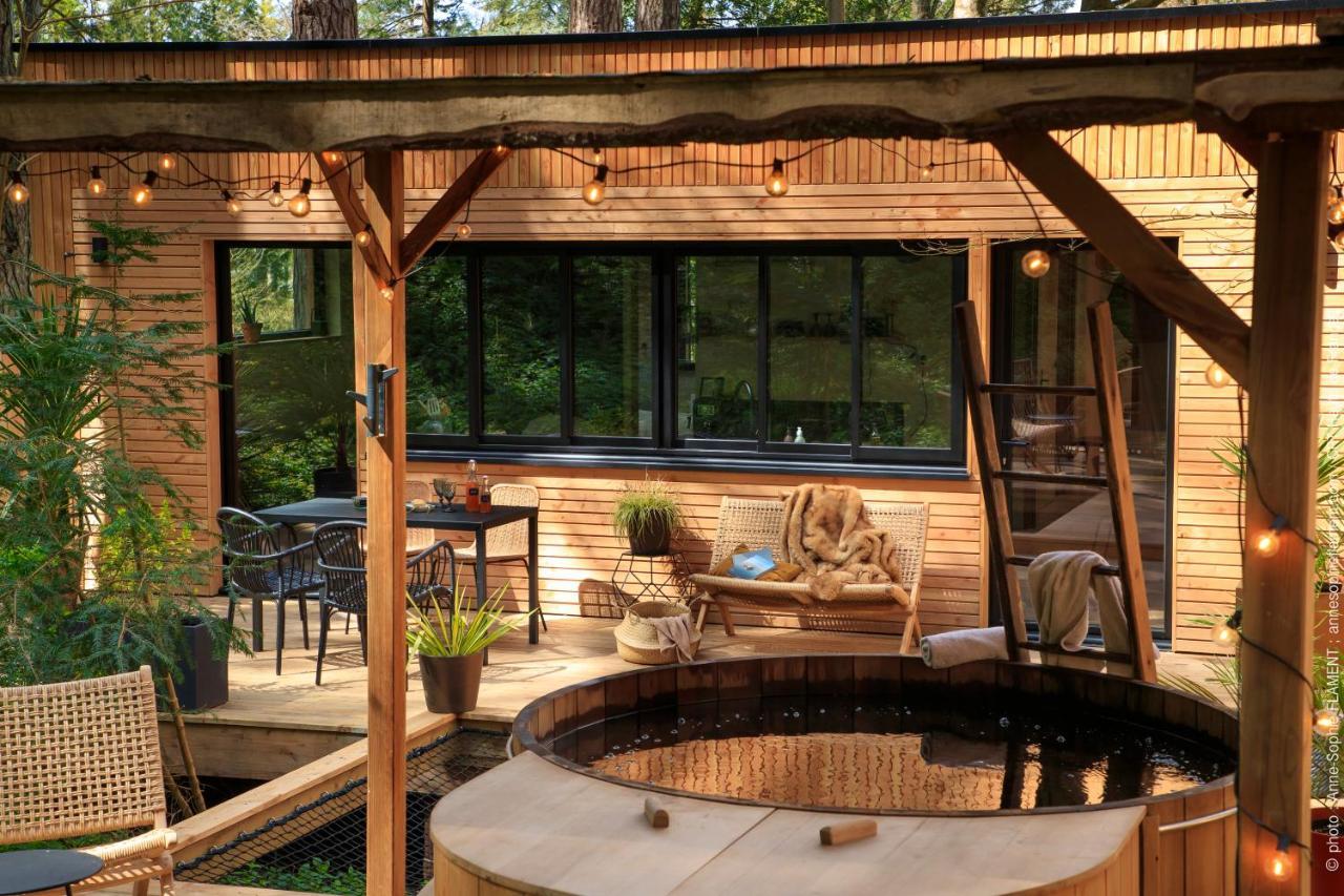 Bain De Foret - Lodges Cosy & Spa Neufchâtel-Hardelot Rum bild